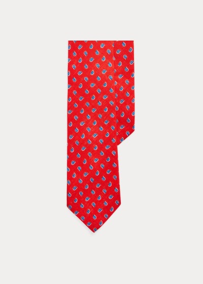 Men's Polo Ralph Lauren Pine-Print Linen Narrow Ties | 062154XLM